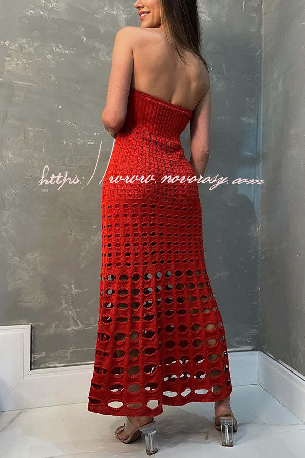 Rustic Patchwork Cutout Off Shoulder Maxi Dress