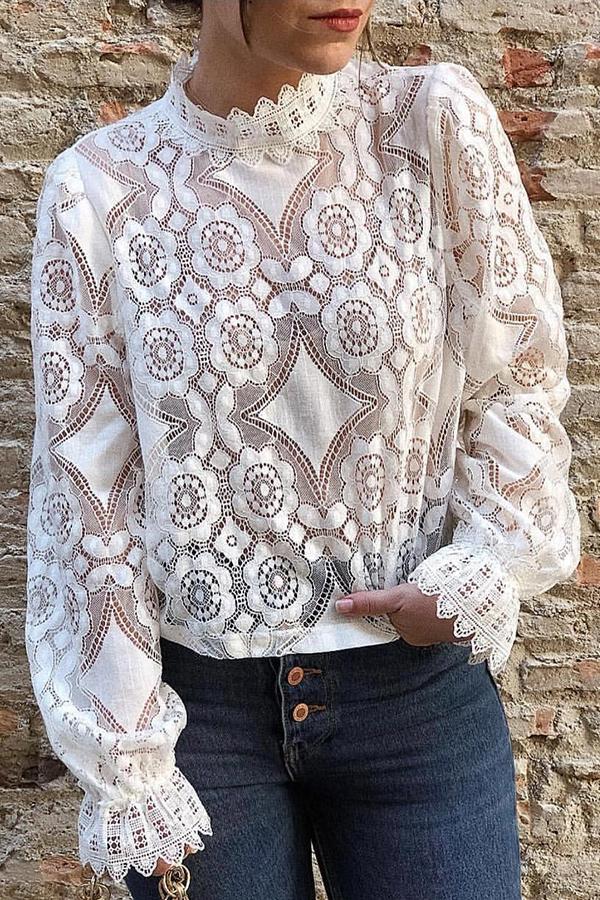 Ciao Lovely Long Sleeve Lace Top