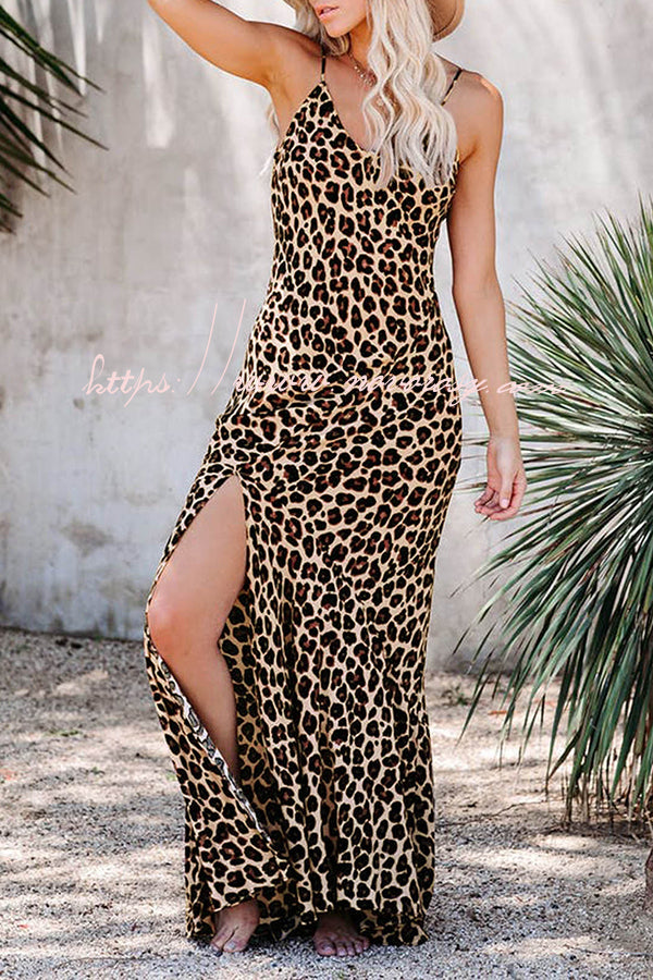 Smokin Hot Leopard Cami Maxi Dress