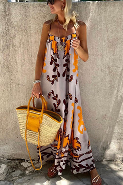 Sunday’s Color Palette Ethnic Printed Loose Cami Maxi Dress