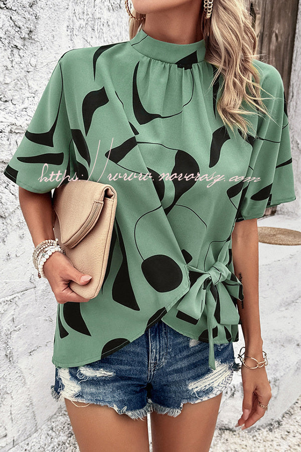 Exaggerated Unique Printed Patchwork Short Sleeved Shirt
