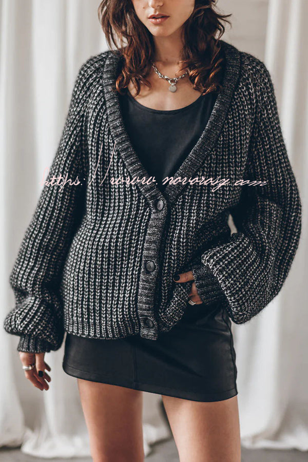 Falling for You Knit Button Up Relaxed Cardigan