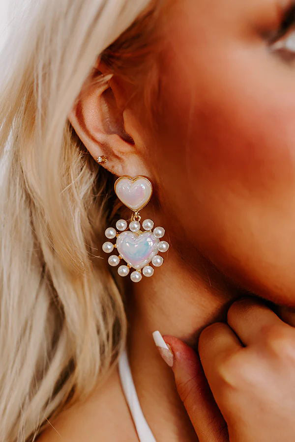 Heart Shaped Pearl Earrings