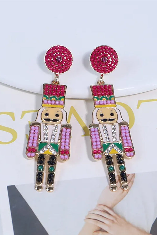 Christmas Little Soldier Electroplated Alloy Earrings
