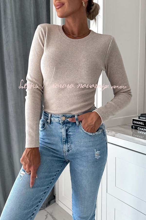 Koida Knitted Crew Neck Long Sleeve Top