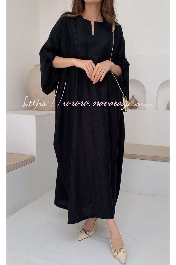 Dignified and Elegant Unique Print Wide Half Sleeve Loose Robe Maxi Dress