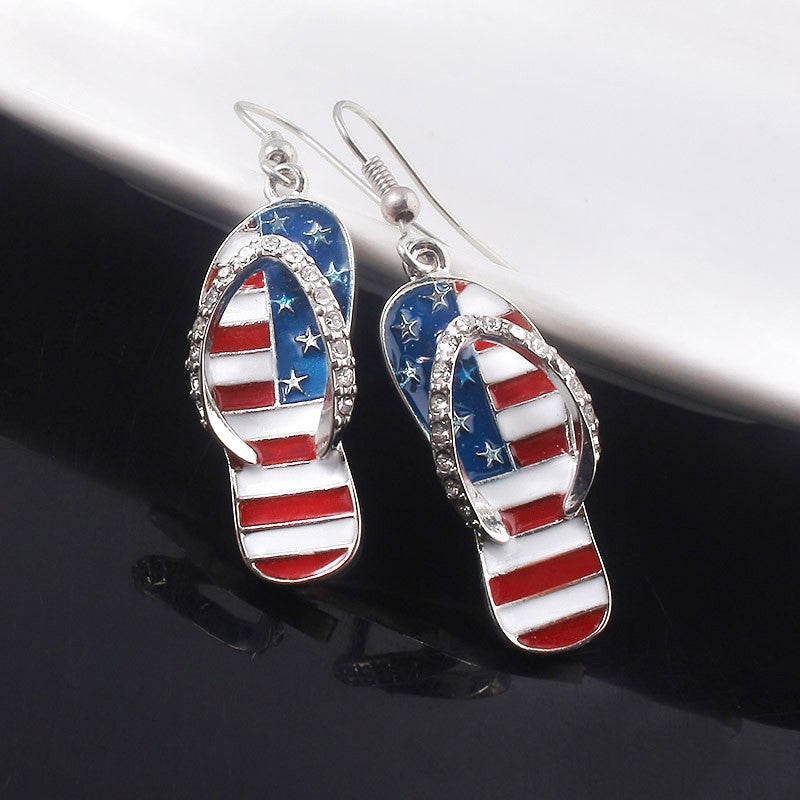 American Flag Soft Metal Earrings