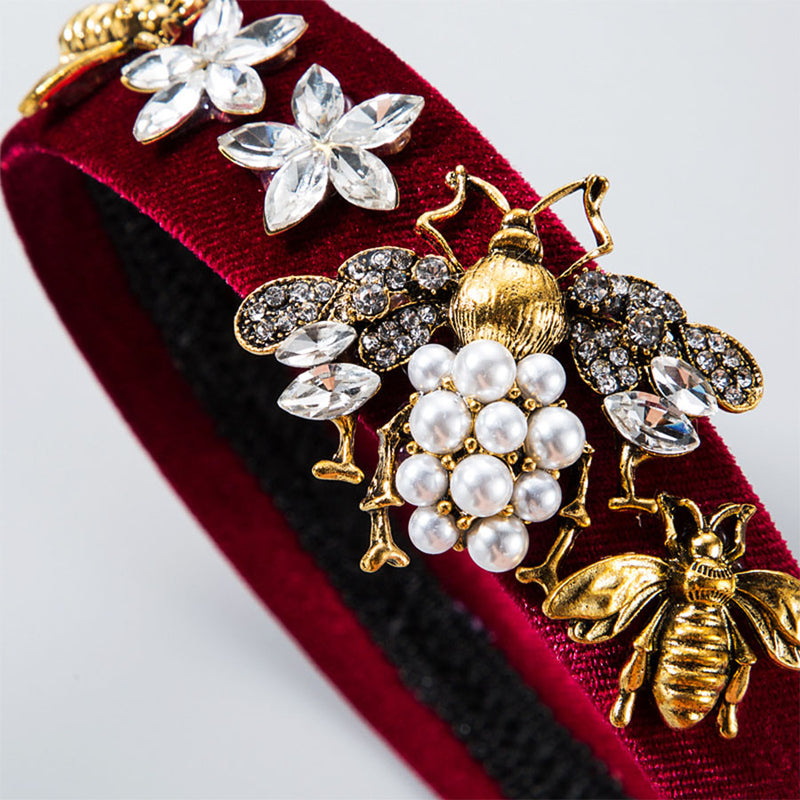 Baroque Rhinestone Bee Headband