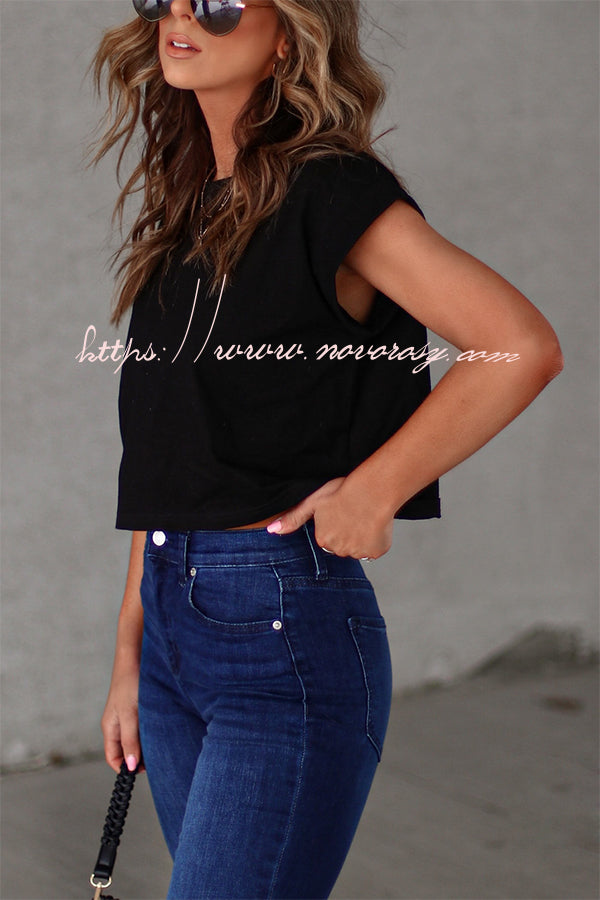Classic and Versatile Cotton Blend Crop Tee