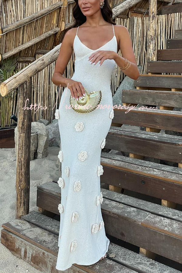 Flowers for Every Occasion Crochet Back Lace-up Maxi Dress
