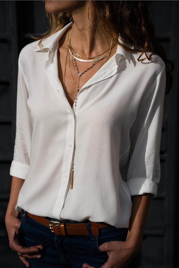 She Means Business Button Shirt Blouse