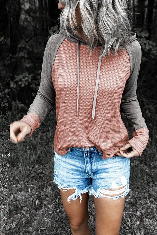 Scout Color Block Waffle Loose Hoodie