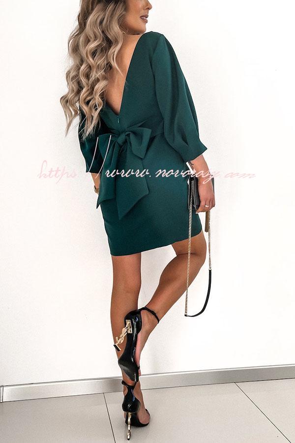 Cute Collab Bowknot Decor V-Back Cocktail Party Dress