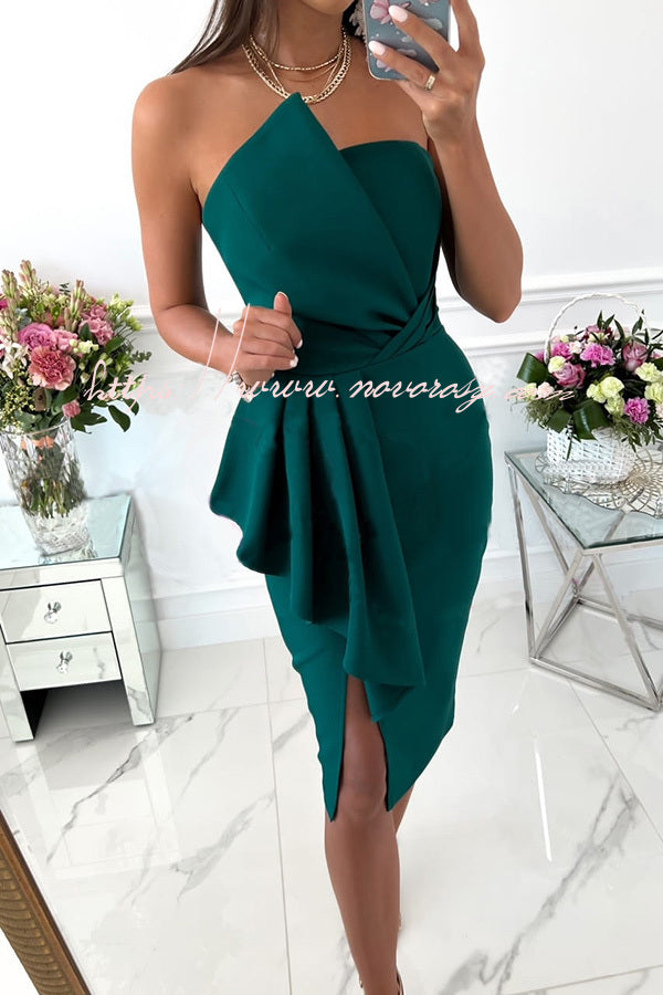 A Fitted, Elegant Effective Ruffles Pencil Dress