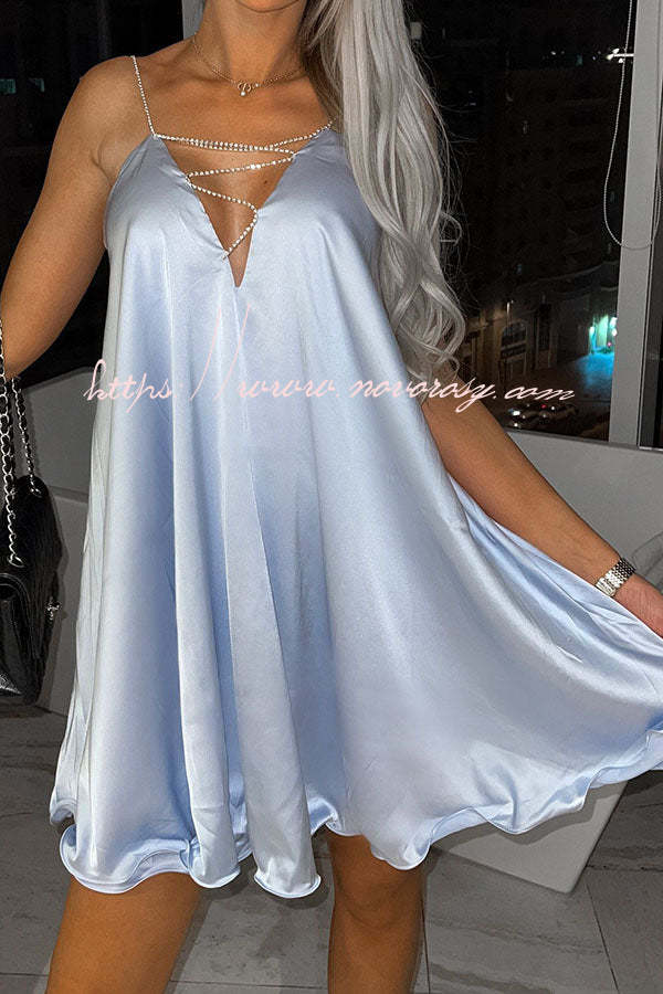 Stunning Shiny Chain Party Mini Dress