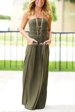 My Lucky Day Pocketed Strapless Maxi Dress