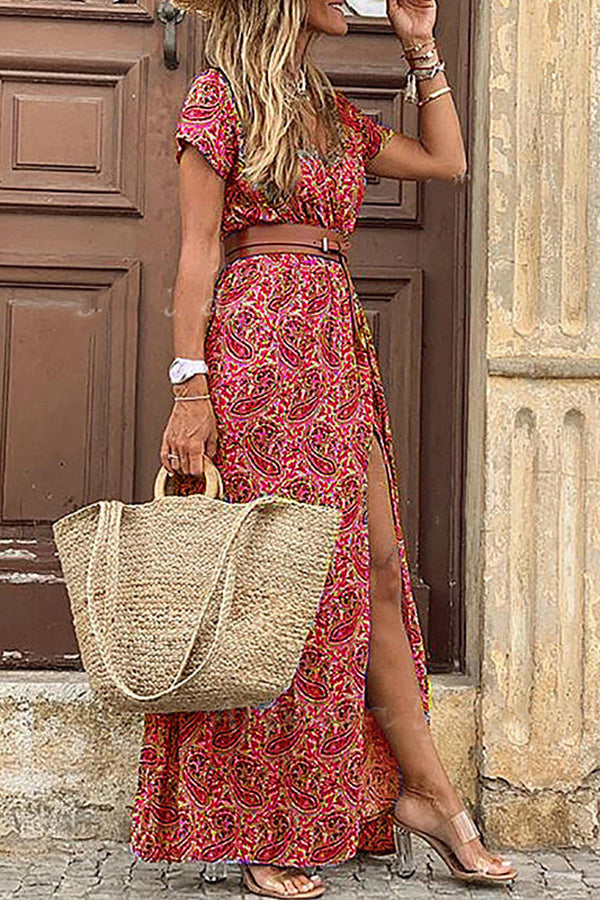 Forgotten Story Paisley Maxi Dress£¨belt Included£©