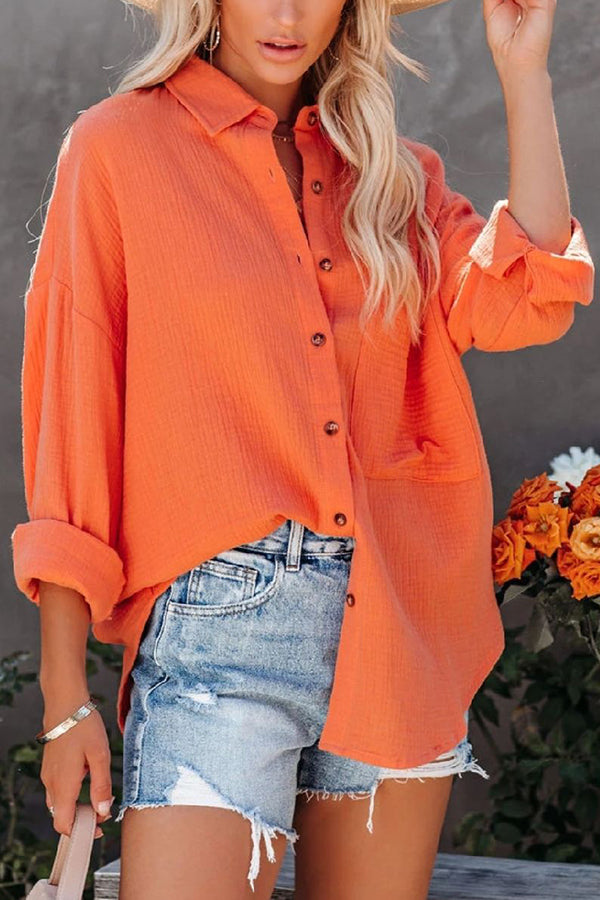 Eleventh Hour Textured Button Down Blouse