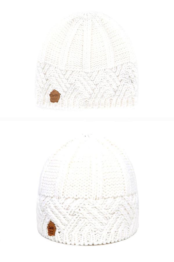 Retro style rhombus lattice thick needle wool knitted hat