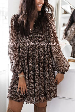 Dreamy Days Leopard Print Babydoll Mini Dress