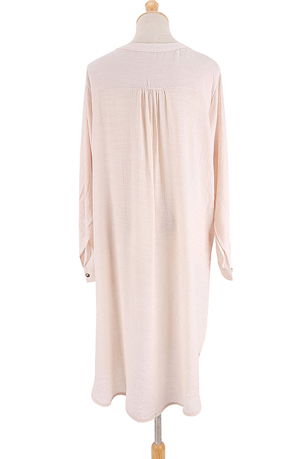 A Perfect Travel Linen Blend Pocketed Cover-up Dress