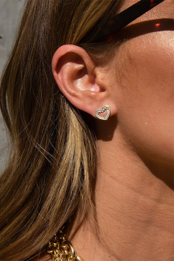 Queen of Hearts Crystal Stud Earrings