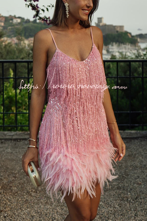 The Great Gatsby Fringed Sequin Suspender Dress