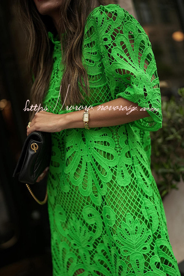 Reason To Smile Crochet Lace Mini Dress
