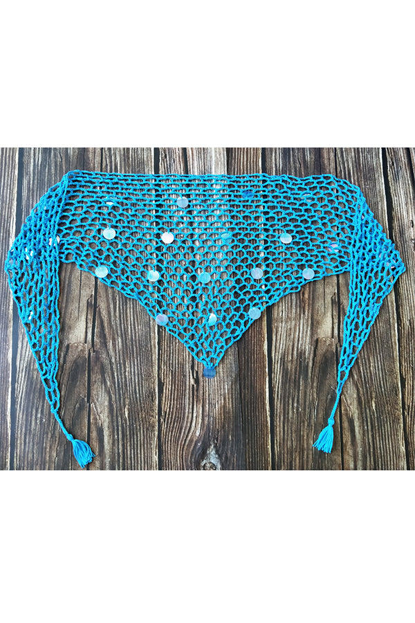 Shiny Fishnet Sequin Cover Up Skirt