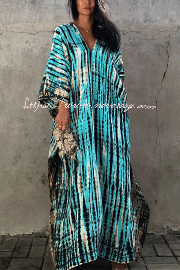 Live Freely Tie Dye Boho Loose Cover-up Dress