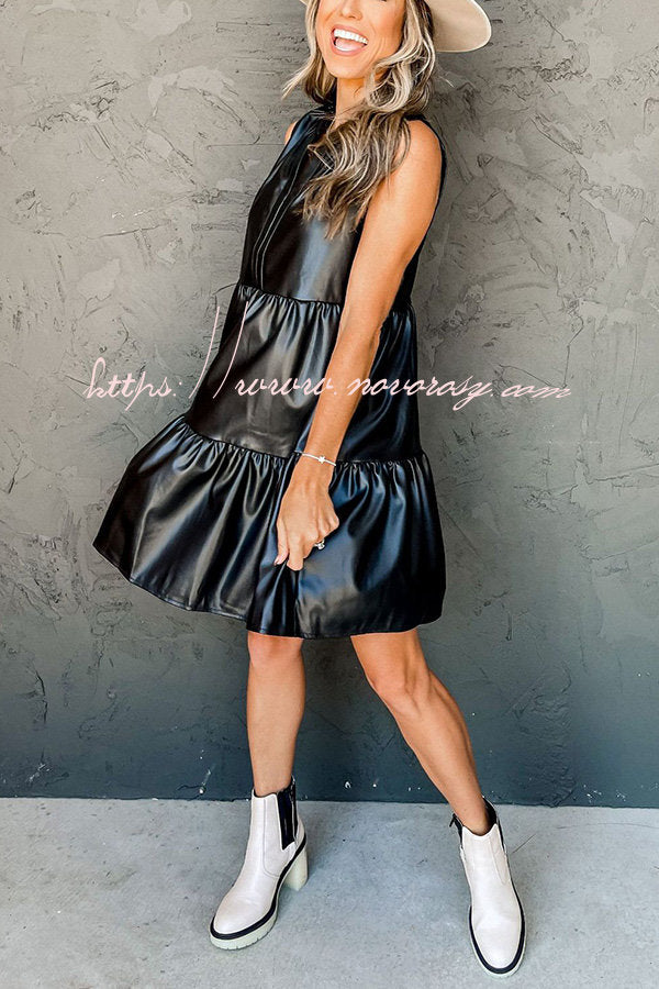Not Your Sweetie Faux Leather Mini Dress