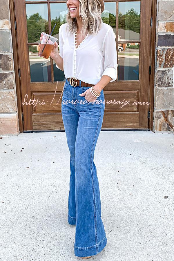 Simple Intuition High Waist Flare Jeans