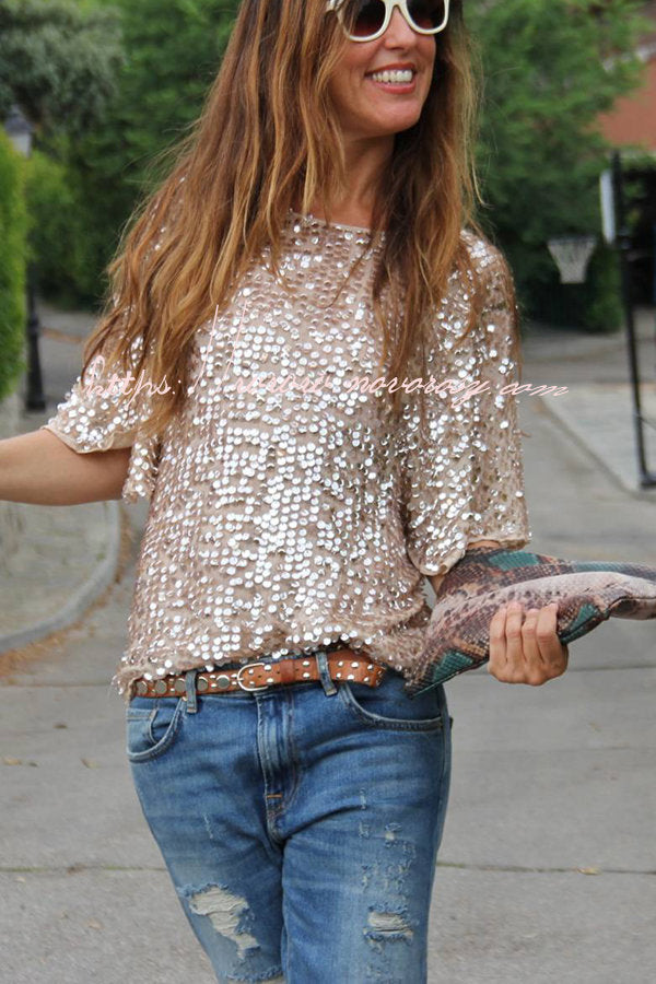 Such A Beauty Sequin Loose T-shirt