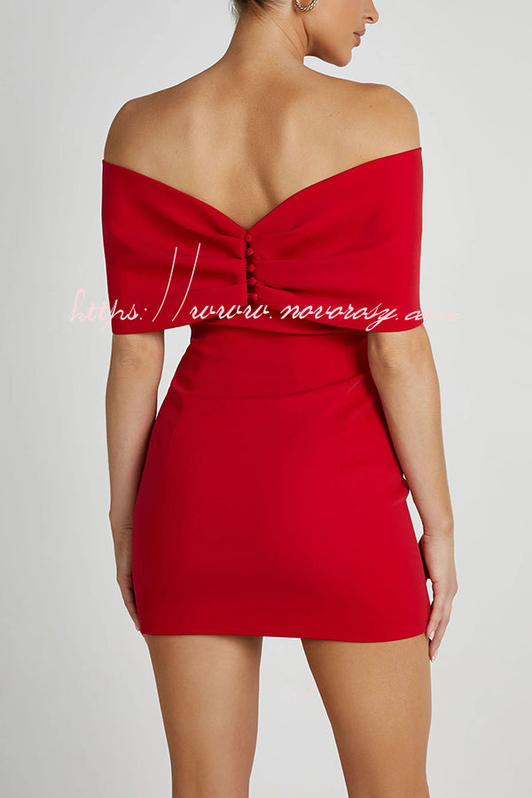 Love is a gift Off Shoulder Bow Mini Dress