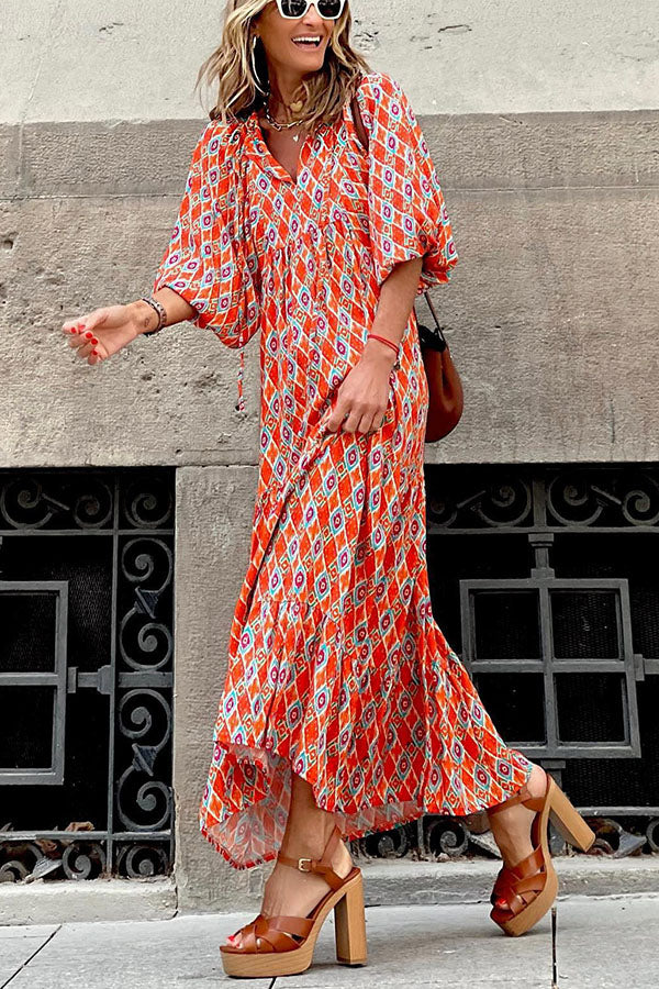 Fabulous Time Puff Sleeve Tiered Midi Dress