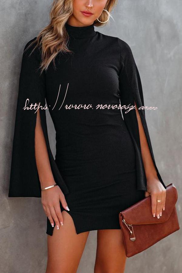 Must Be Love Bell Sleeve Knit Bodycon Dress