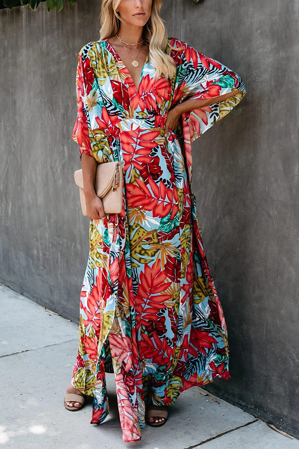 Summer Solstice Floral Maxi Cover Up