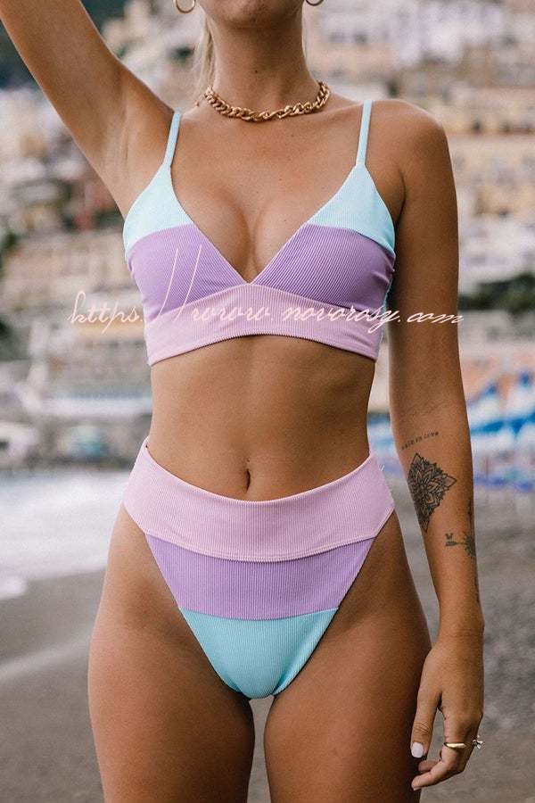 Cool In Colorblock Ribbed Bikini Swimsuit