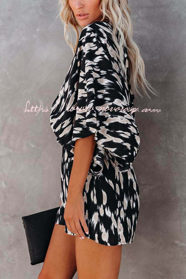 On The Lookout Linden Printed Kimono Romper