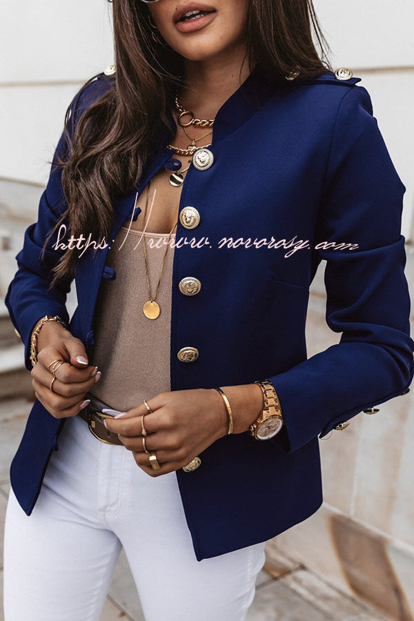 Clever Thoughts Double Breasted Lightweight Blazer