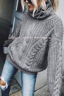 Eiffel Tower Cable Knit Relaxed Sweater