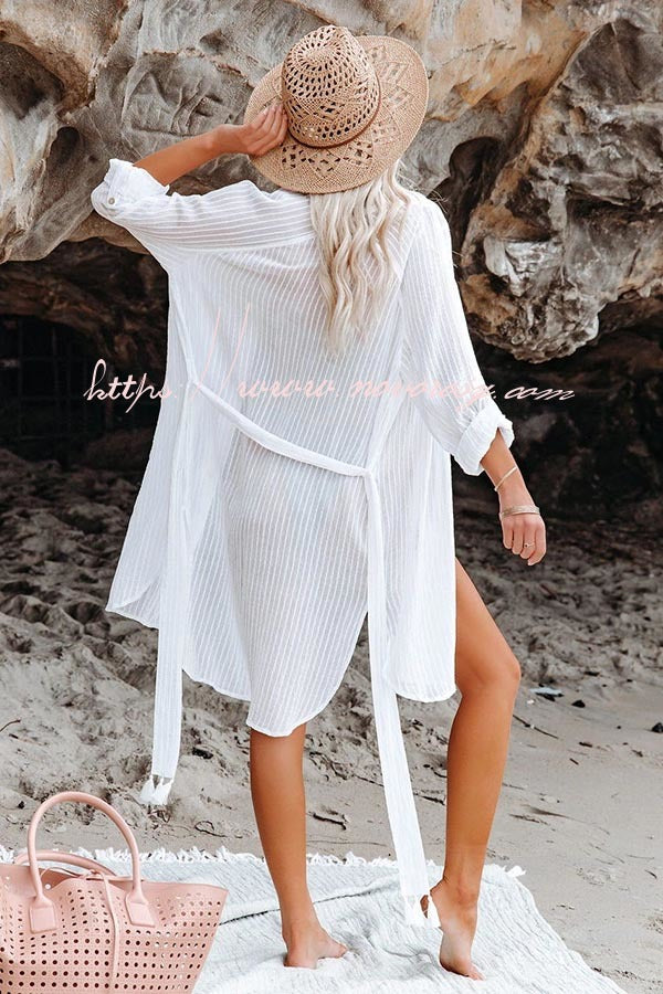 Calm Waters Cover Up Shirt Dress