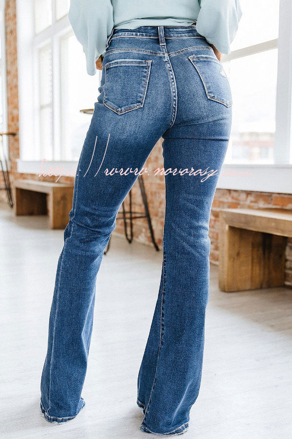 Versatile Paneled Flared Jeans
