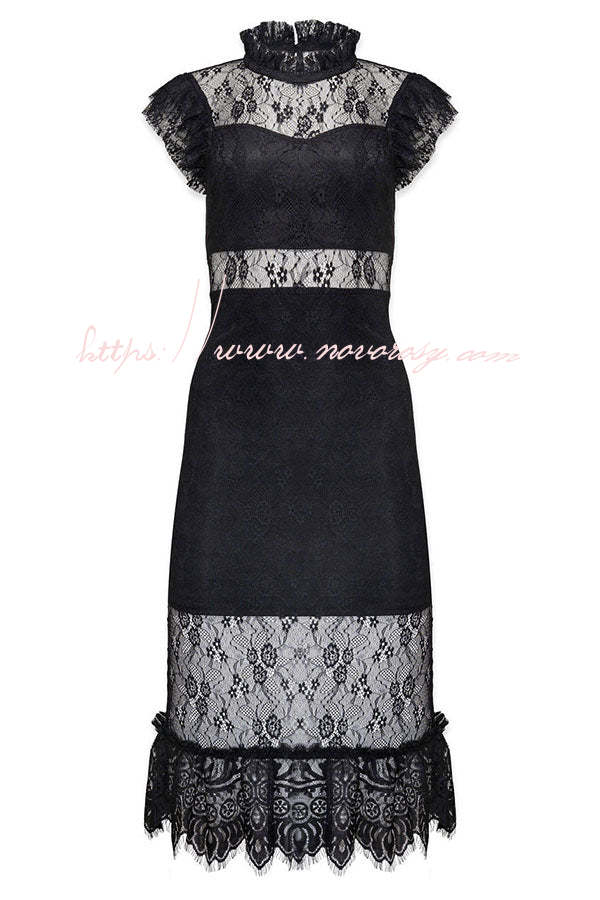 Better Together Sheer Lace Midi Dress