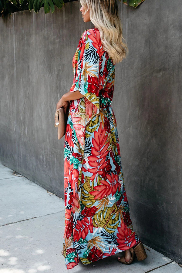 Summer Solstice Floral Maxi Cover Up