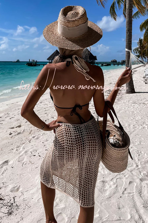 Beachside Retreat Backless Knit Cover-up Dress