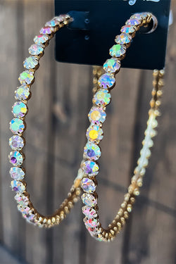 Acrylic Fancy Color Diamond Big Circle Diamond Earrings
