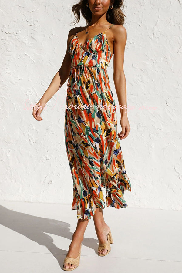 Stay Amazing Colorful Printed Midi Dress