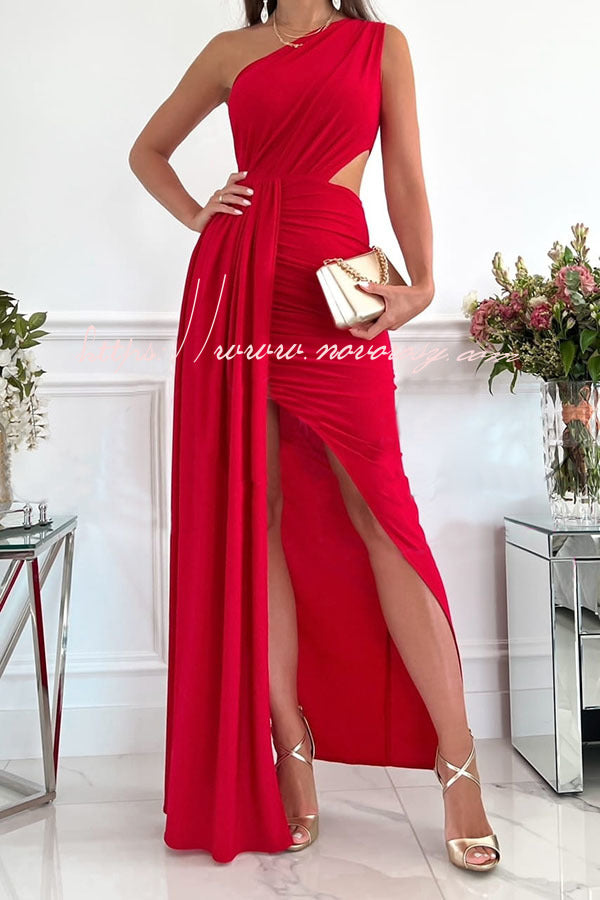 Romantically Inclined One Shoulder Maxi Dress