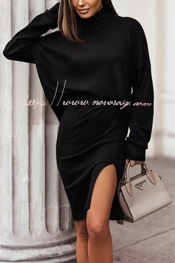 Life of Ease Turtleneck Ribbed Skirt Suits